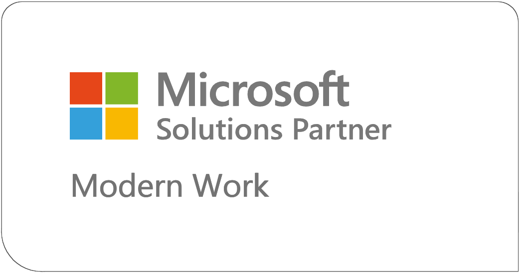 Microsoft Solutions Partner Modern Work Microsoft Solutions Partner Modern Work Logo, das die zertifizierte Expertise für moderne Arbeitsplatzlösungen und Microsoft-365-Services hervorhebt.