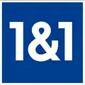 Offizielles Markenzugehörigkeits-Logo von 1&1: Weißes „1&1“-Branding auf blauem quadratischem Hintergrund.