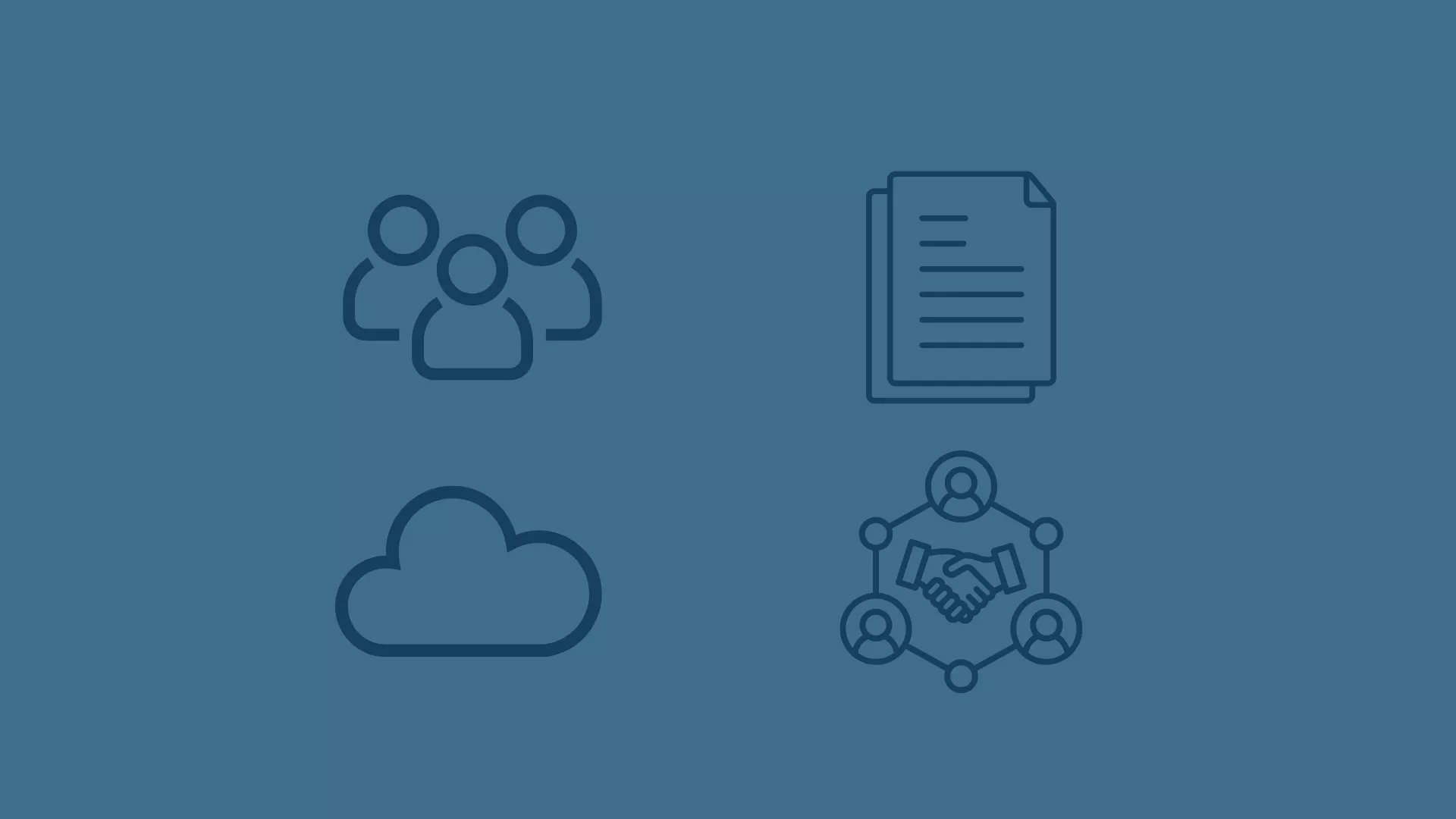 Grafische Darstellung moderner Zusammenarbeit in Microsoft 365: Symbole für Teamarbeit, Dokumente, Cloud-Speicher und vernetzte Partnerschaften stehen für die Kombination aus Teams, SharePoint und OneDrive – als zentrale Plattform für Kommunikation, strukturierte Projektarbeit, sichere Dateiablage und effiziente digitale Prozesse in hybriden Arbeitsumgebungen.