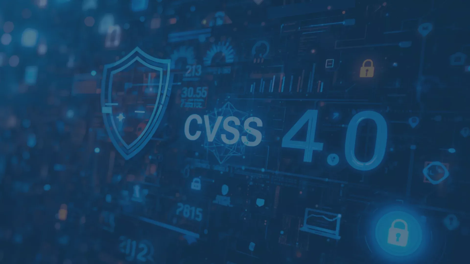 CVSS 4.0 – Modernes Schwachstellenmanagement mit präziser Risikobewertung: Das Bild zeigt eine digitale Darstellung des CVSS 4.0-Logos, umgeben von Symbolen für Sicherheit, wie einem Schild, einem Vorhängeschloss und Netzwerkdiagrammen. CVSS 4.0 revolutioniert die Bewertung von IT-Sicherheitslücken durch realitätsnahe Metriken wie Attack Requirements und differenzierte Nutzerinteraktion. Die klare Trennung von Base-, Threat- und Environmental-Scores ermöglicht eine transparente und anpassbare Risikoanalyse.